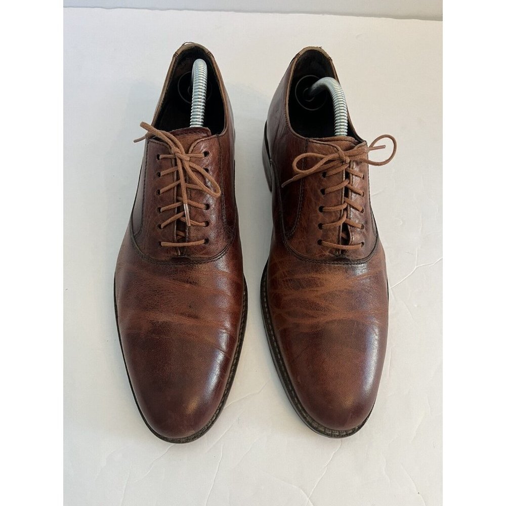Cole Haan Mens Oxfords Shoes 10 M Brown Leather C10411 Lace Up Flat Heel - Picture 2 of 9